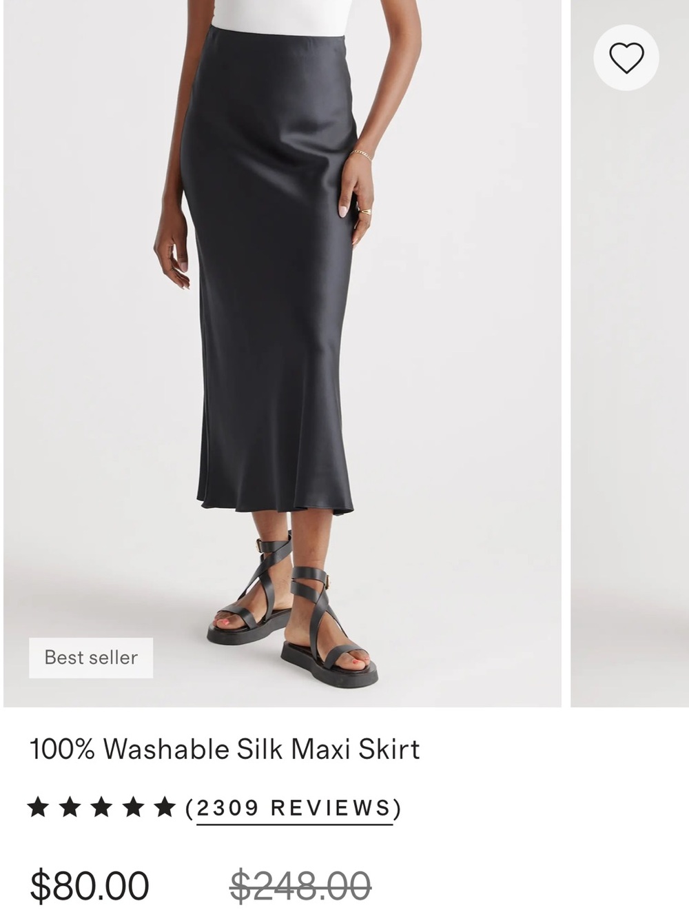 Quince Silk Maxi Skirt XS
